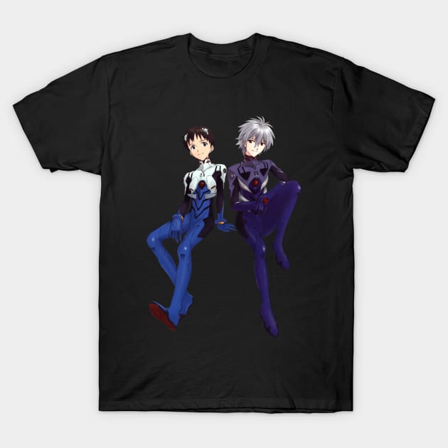 Shinji and Kaoru Plug Suits T-Shirt by KokoroPopShop